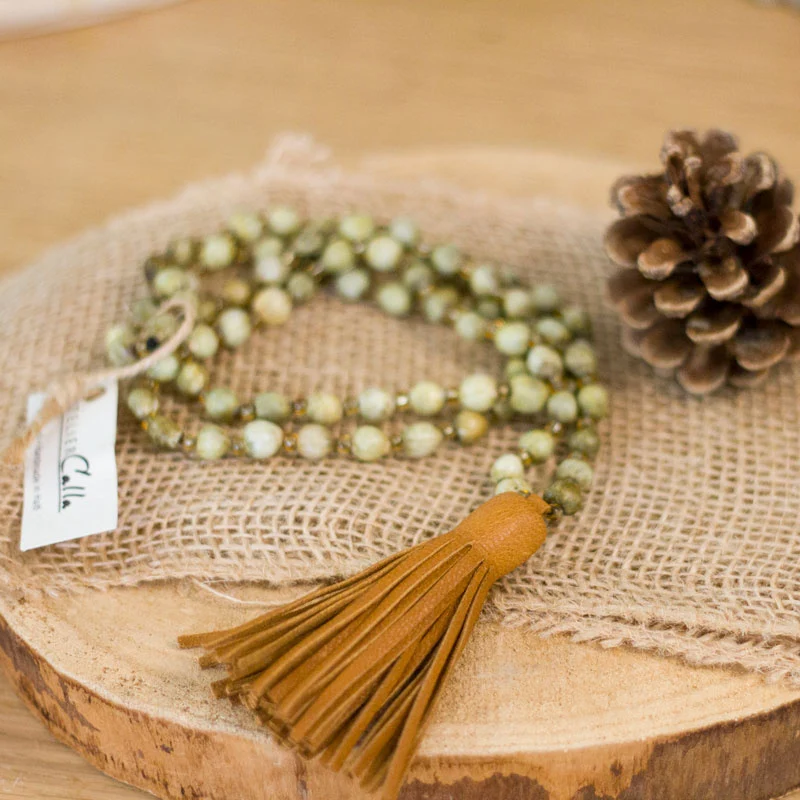 Collier Sautoir bohème  en larmes de job - artisanat haïtien
