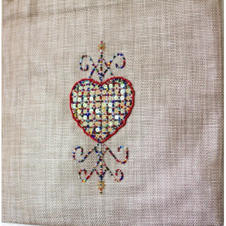 Tote bag Vèvè Erzulie - broderie perles, artisanat haïtien