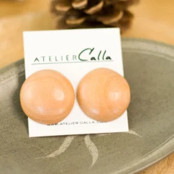 Boucles d'oreilles DALIA en bois d'acajou - Fait main Haiti 2