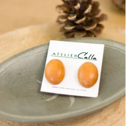 Boucles d'oreilles SOUL en bois d'acajou - Fait main Haiti