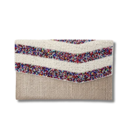 Pochette perlée artisanale haïtienne – Pièce unique