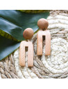 Boucles d'oreilles bois d'acajou – Fait main, Haïti