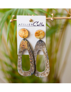 Boucles d'oreilles en corne Atelier Calla | Artisanat haïtien