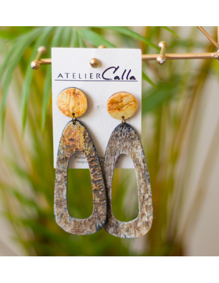 Boucles d'oreilles en corne Atelier Calla | Artisanat haïtien