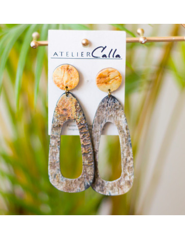 Boucles d'oreilles en corne Atelier Calla | Artisanat haïtien