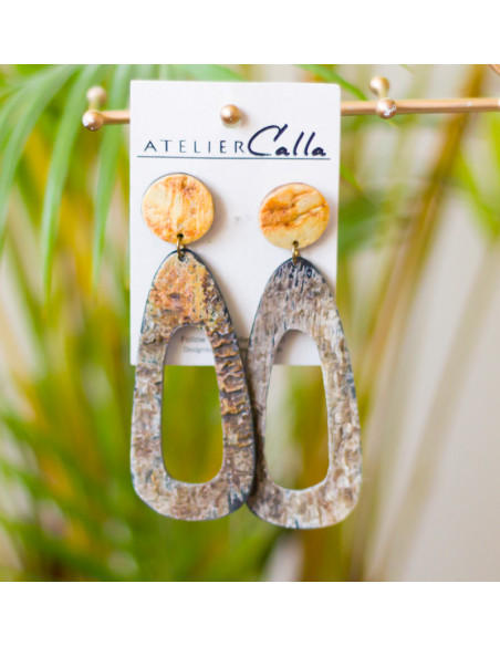 Boucles d'oreilles en corne Atelier Calla | Artisanat haïtien