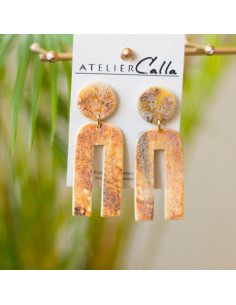 Boucles d'oreilles en corne – Fait main, Haïti
