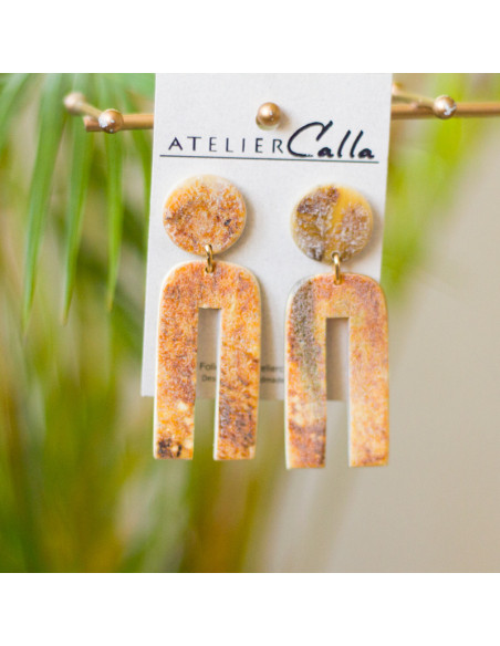 Boucles d'oreilles en corne – Fait main, Haïti