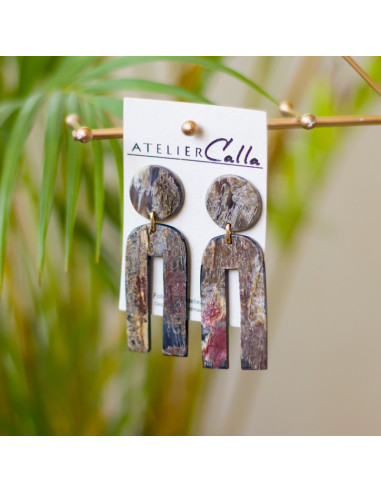 Boucles d'oreilles en corne – Fait main, Haïti