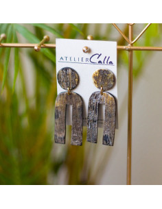 Boucles d'oreilles en corne – Fait main, Haïti