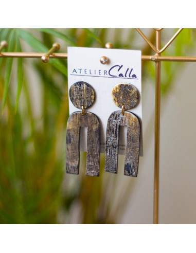 Boucles d'oreilles en corne – Fait main, Haïti