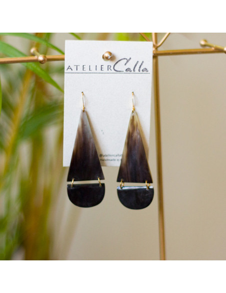 Boucles d'oreilles pendantes LAMI -artisanat haïtien
