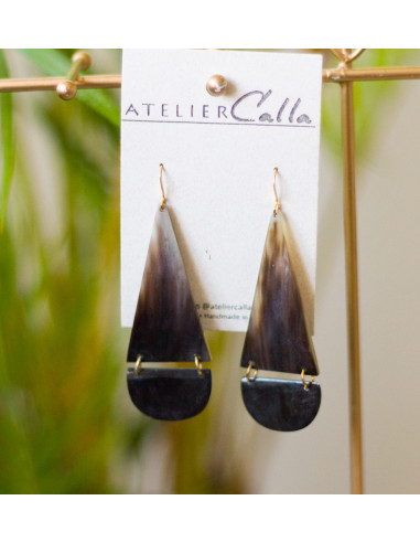 Boucles d'oreilles pendantes LAMI -artisanat haïtien
