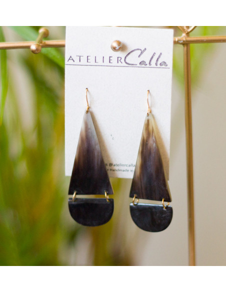 Boucles d'oreilles pendantes LAMI -artisanat haïtien