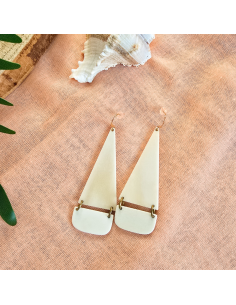 Boucles d'oreilles pendantes LAMI -artisanat haïtien