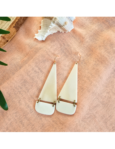 Boucles d'oreilles pendantes LAMI -artisanat haïtien