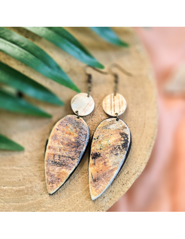 Boucles d'oreilles ANAYIZ en corne - artisanat haïtien