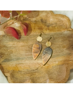 Boucles d'oreilles ANAYIZ en corne - artisanat haïtien