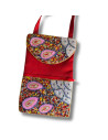 Pochette bandoulière perlée rouge - artisanat haïtien
