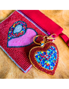 Porte-clés / Charms -coeur- fait main en Haïti