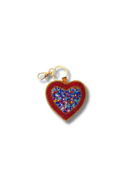 Porte-clés / Charms -coeur- fait main en Haïti
